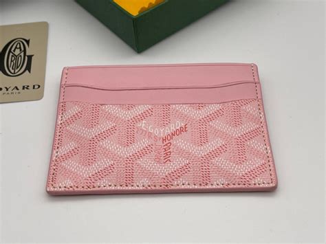 goyard card holder pink